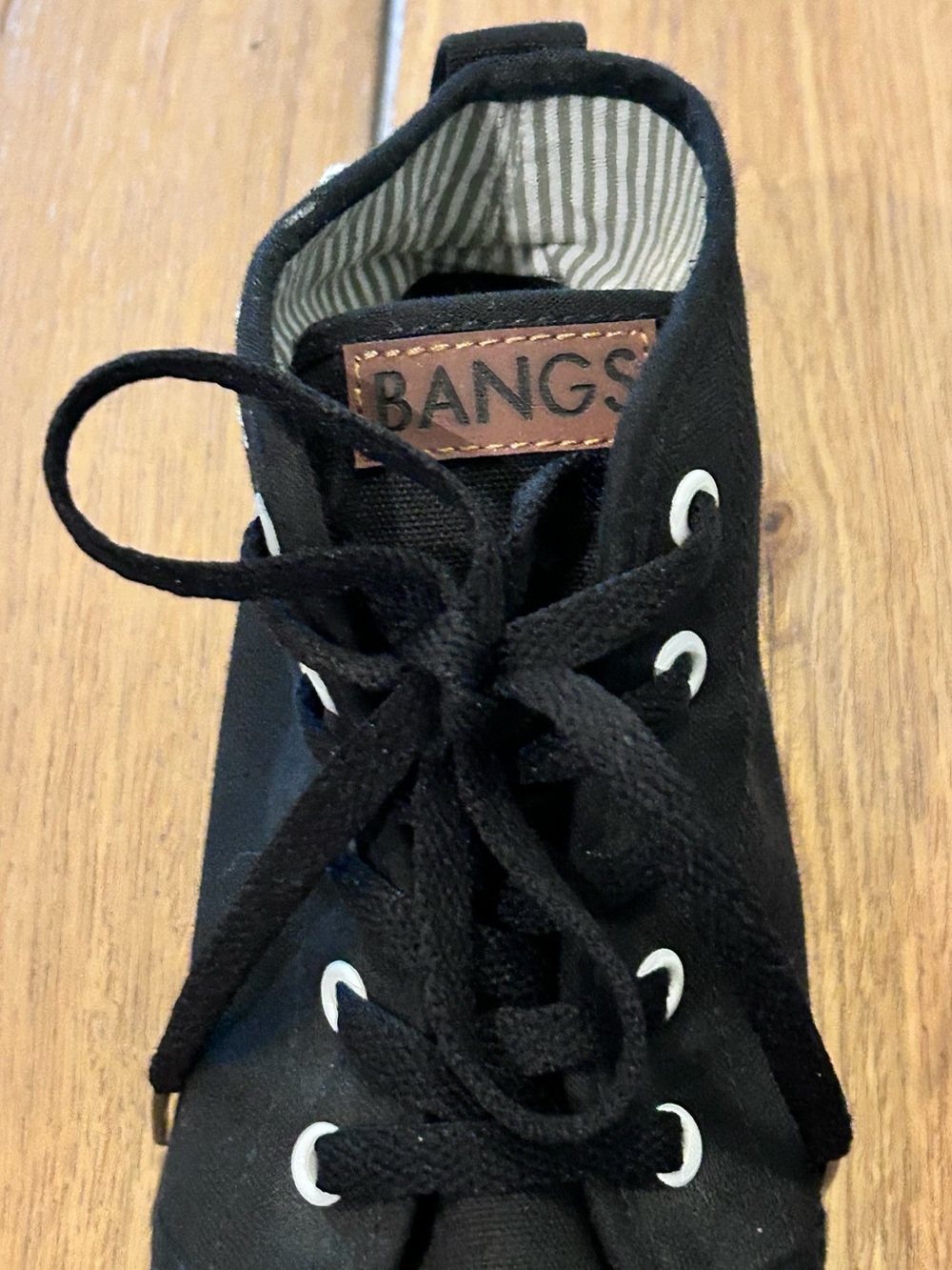 BANGS Firefly High Top Vegan Canvas Lace Up Black Onyx Sneaker Women’s 8.5 Men 7 - Picture 10 of 16